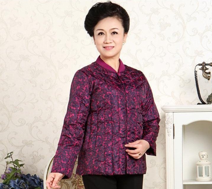 Winter top, elderly cotton-padded jacket, down cotton-padded jacket, inner liner, large-sized mom's suit, short cotton-padded jacket Specification image