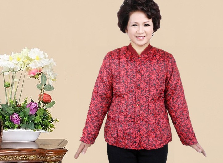 Winter top, elderly cotton-padded jacket, down cotton-padded jacket, inner liner, large-sized mom's suit, short cotton-padded jacket Application Scenario