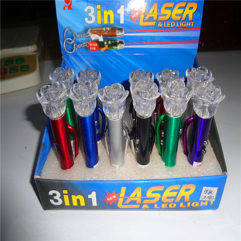 Children's toys, rose laser flashlights, free gifts, LED pendants, keychains, night lights, factory direct sales