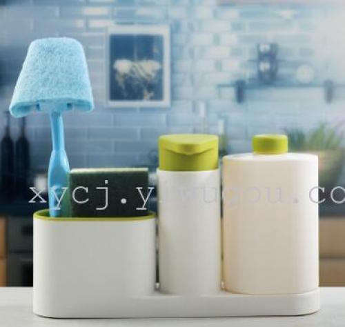 Kitchen dishwashing sponge Storage rack sink Dishwashing liquid soap dispenser hand sanitizer bottle