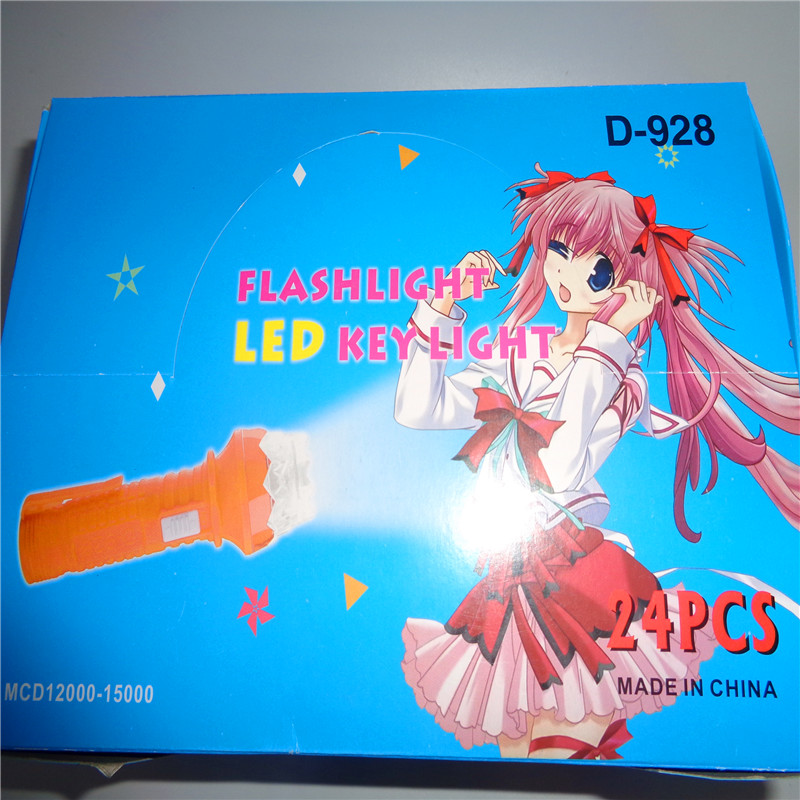 Children's toy D-928 flashlight, event gift, LED keychain, night light, street stall supply, factory direct sales Specification image