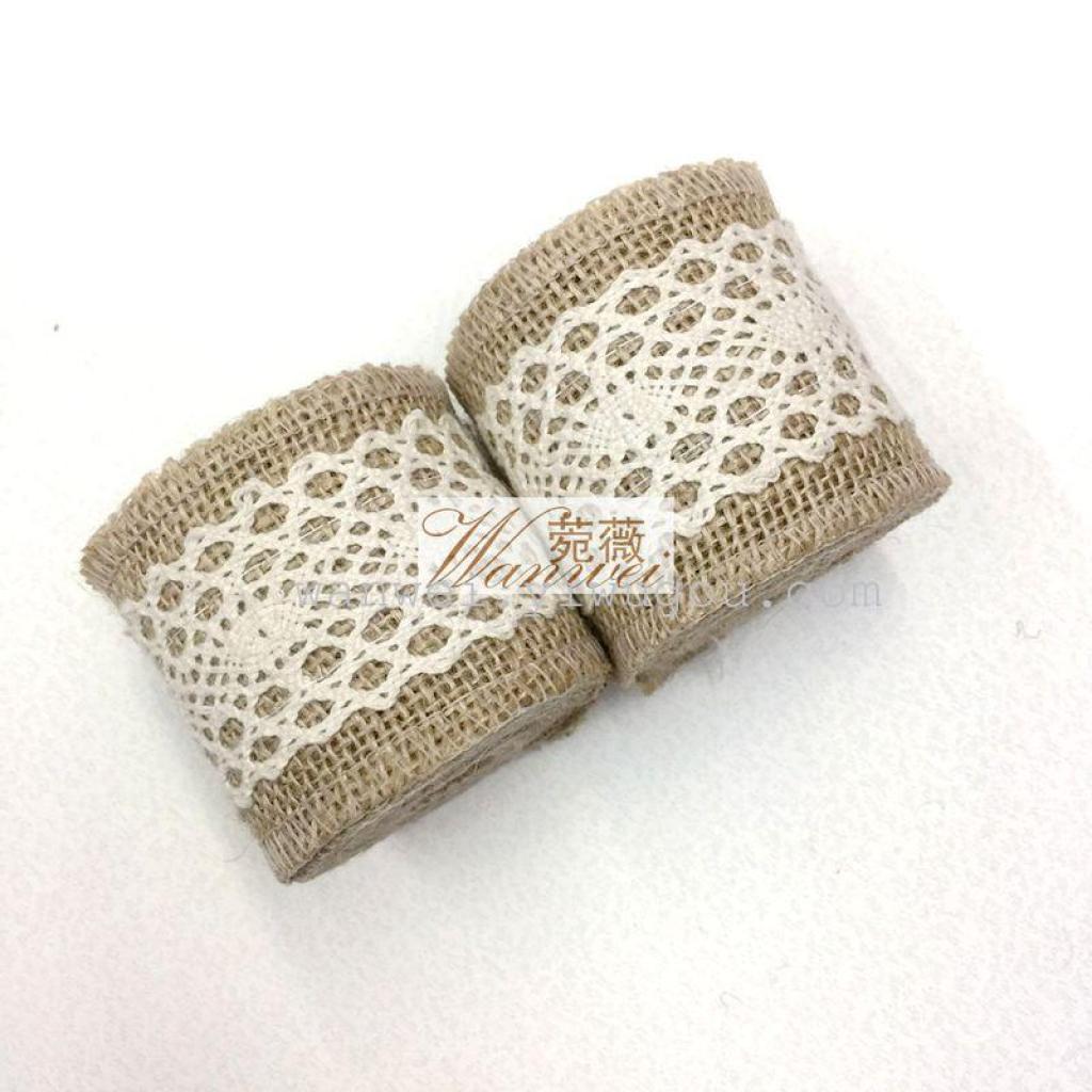 Lace edge, linen roll, cotton embroidered edge flower packaging material details Picture