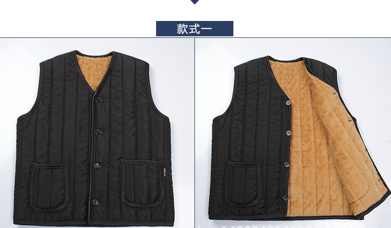 Winter dad's outfit, thickened with fleece, large-sized men's waistcoat, middle-aged and elderly waistcoat, men's vest Specification image