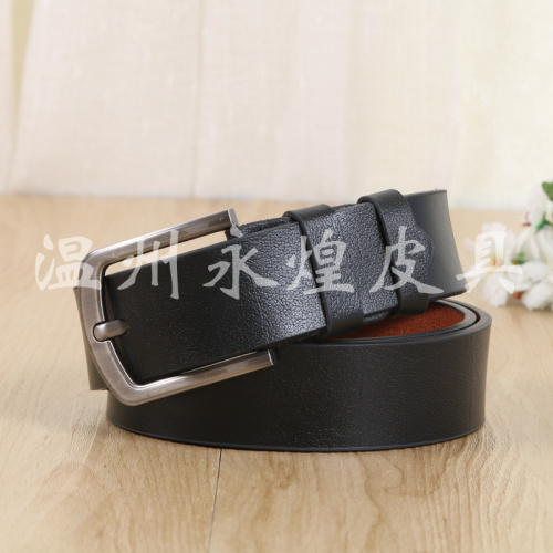 4.0 Single-layer cowhide alloy pin buckle business casual belt for both men and women