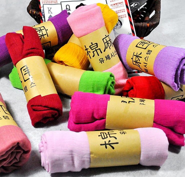 棉麻围巾女士超大款百搭纯色披肩两用纱巾秋冬大丝巾