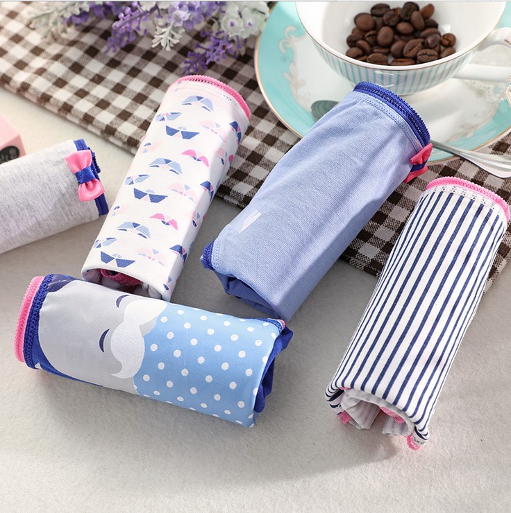 Miss Nala's 5-pair women's underwear, pure cotton mid-waist, cute girls' triangle pants Specification image