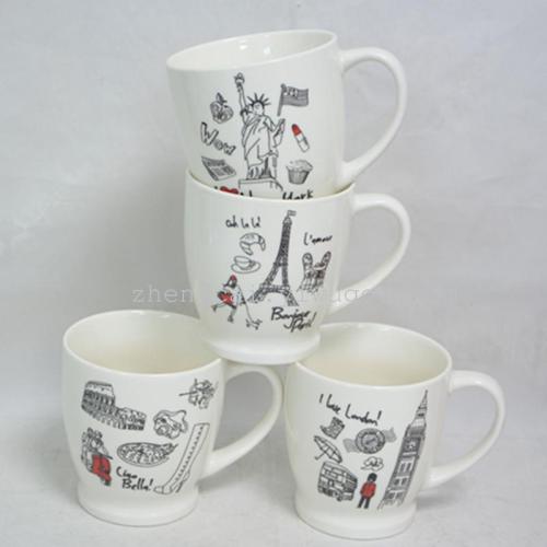 Cartoon pattern ceramic coffee mug Water mug gift mug full figure