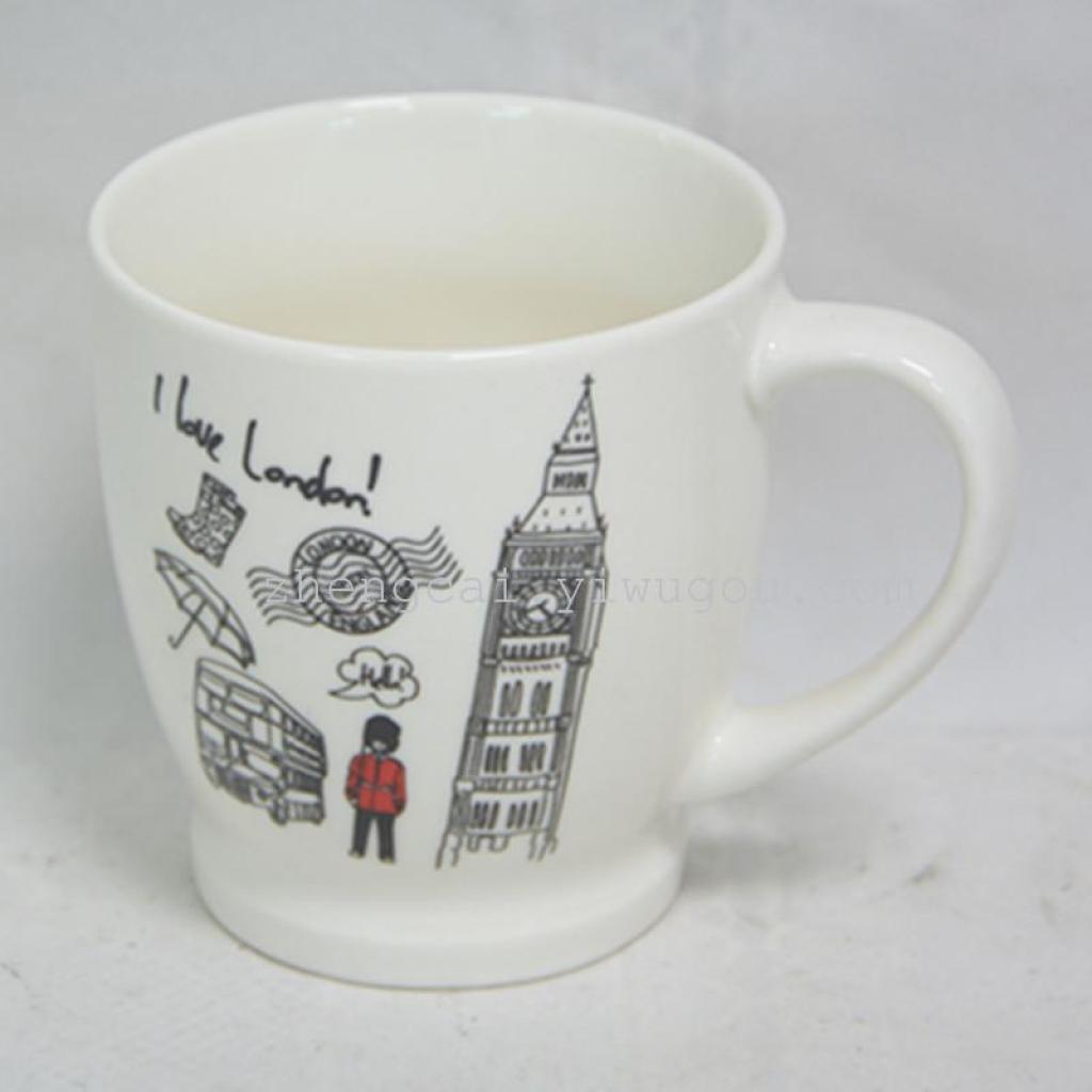 Cartoon pattern ceramic coffee mug Water mug gift mug details Picture