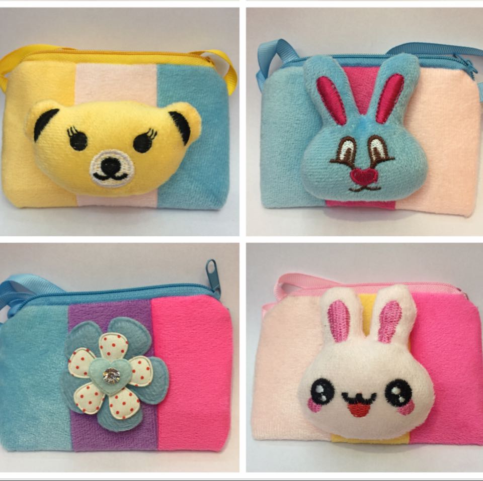 Plush coin purse, cartoon bag, animal head wallet, gift wallet Specification drawing