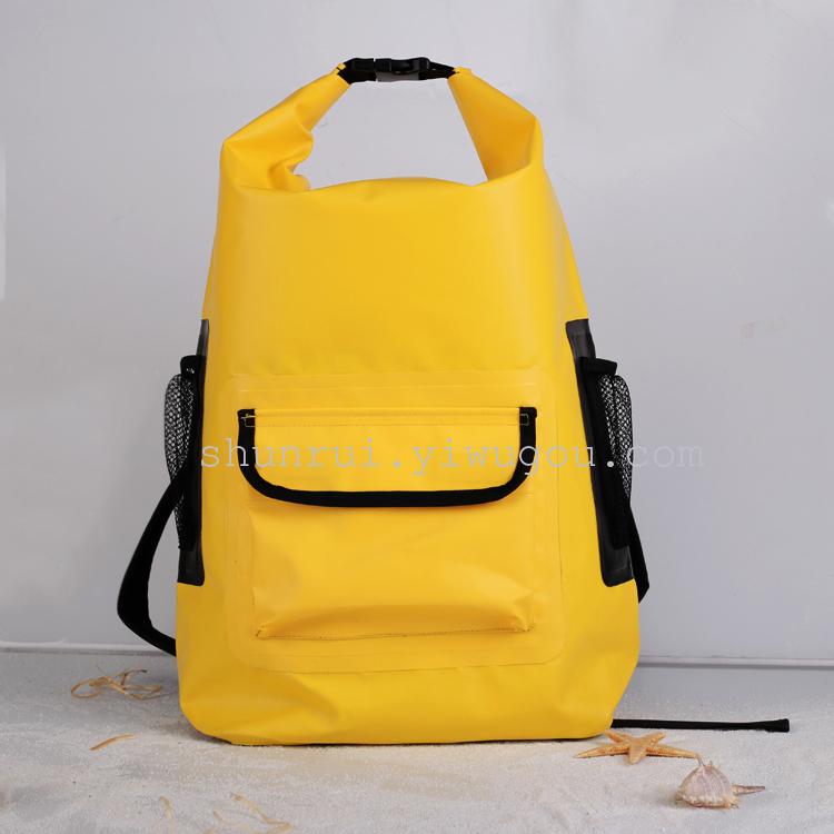 The new waterproof backpack is an essential item for mountain climbing, cycling and off-road adventures. It is made of eco-friendly PVC material and can be customized Specification image