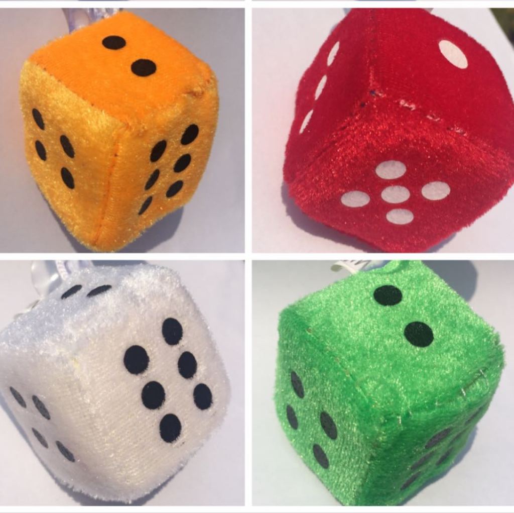Plush dice dice pendant, dice number pendant Specification drawing