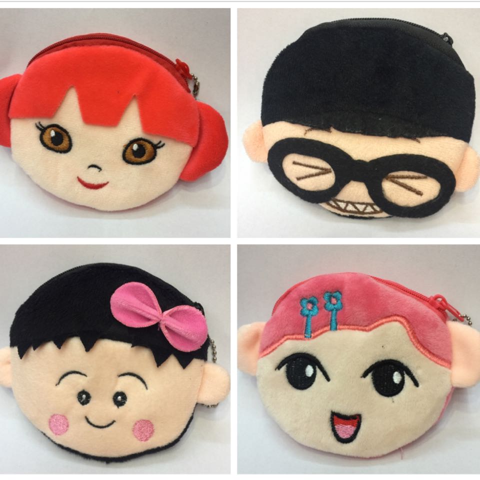 Street stall 2-yuan store plush wallet, embroidered wallet, coin bag, coin purse details Picture