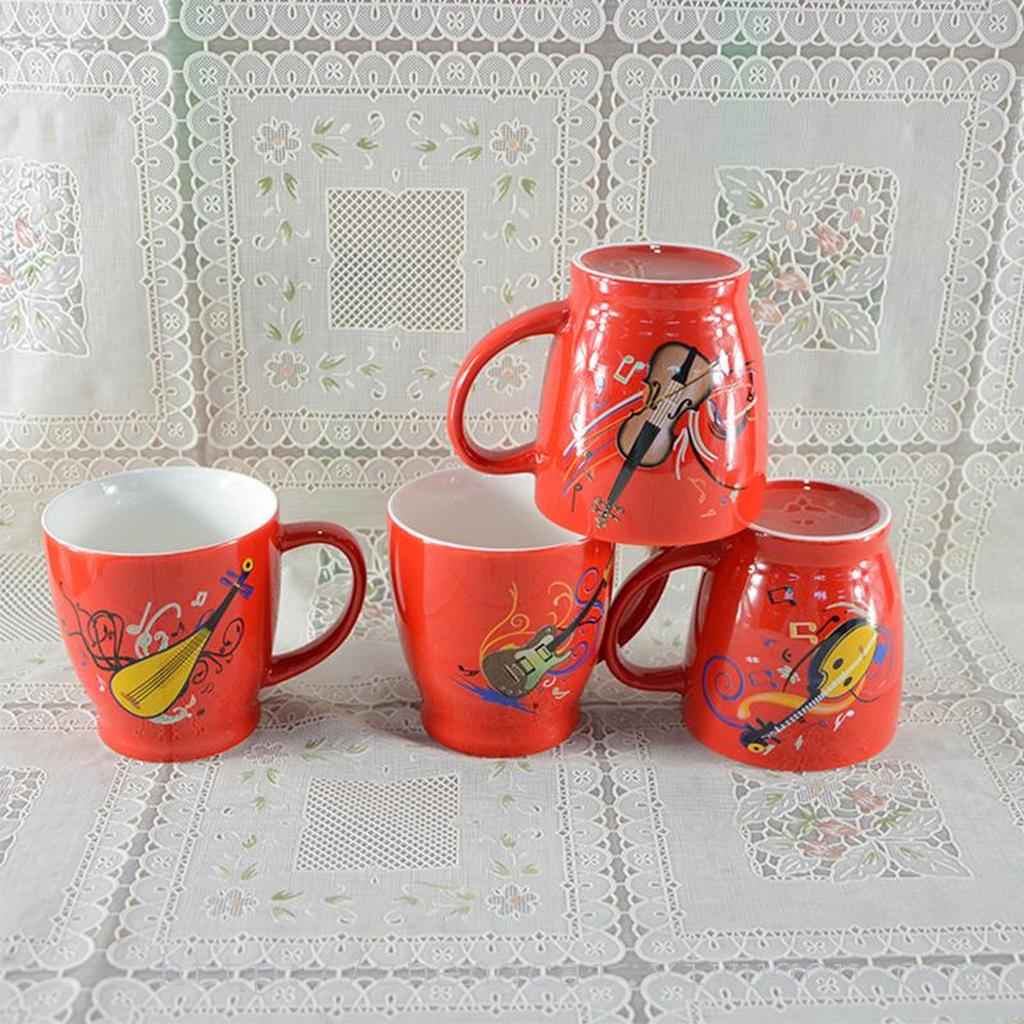 Cartoon-patterned beveled water cups and coffee cups details Picture