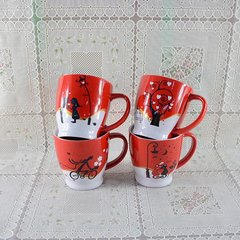 Daily Valentine's Day corner-cut water cups and coffee cups details Picture