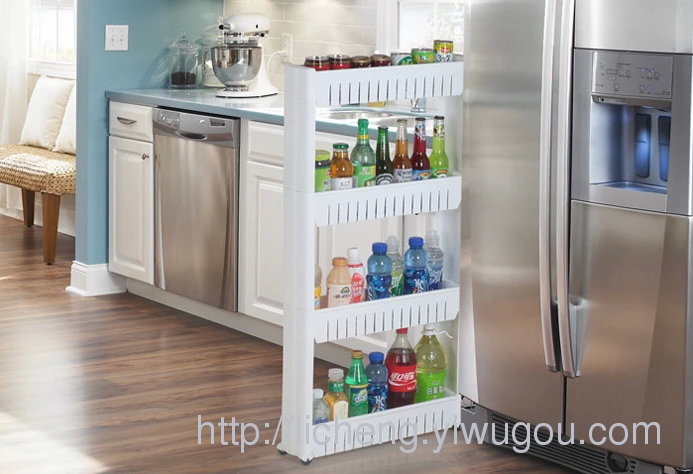 35823 Storage rack, organizing rack, kitchen, bathroom, refrigerator gap movable storage rack details Picture