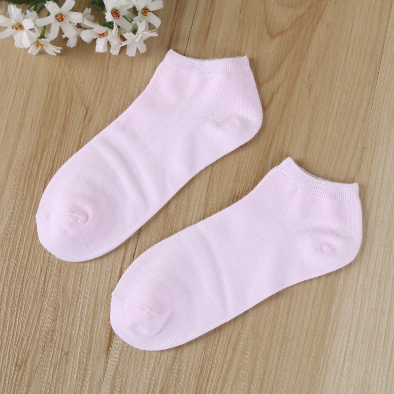 Fashionable solid-color domestic sales women's boat socks, comfortable sports women's socks, student socks, cotton socks