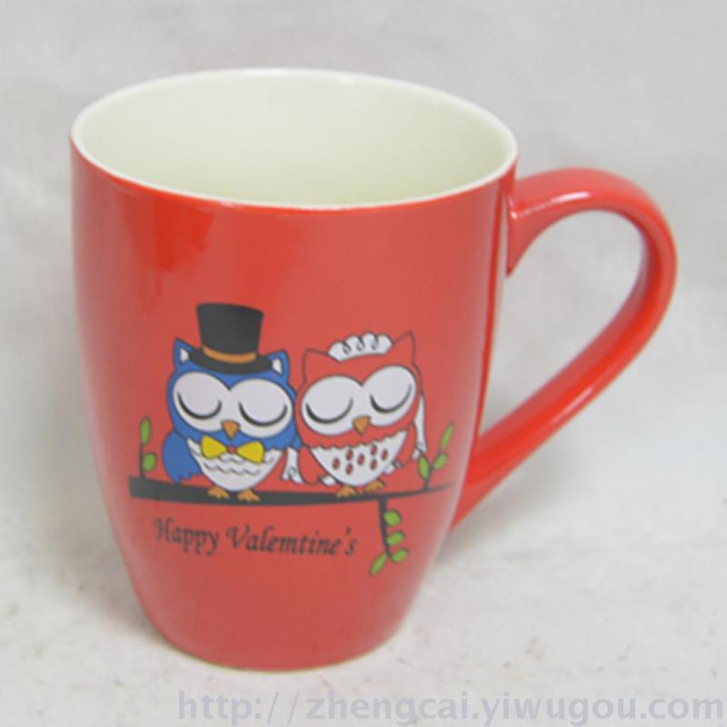 Cartoon owl-patterned beveled water cups and coffee cups details Picture