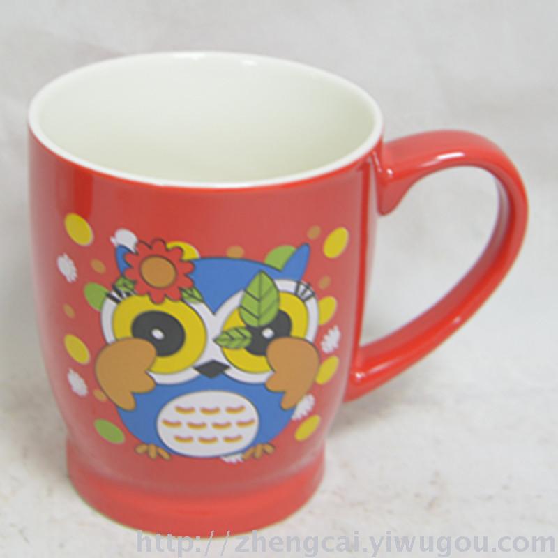 Cartoon owl-patterned beveled water cups and coffee cups details Picture