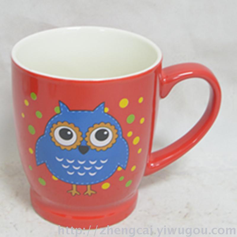 Cartoon owl-patterned beveled water cups and coffee cups Specification image