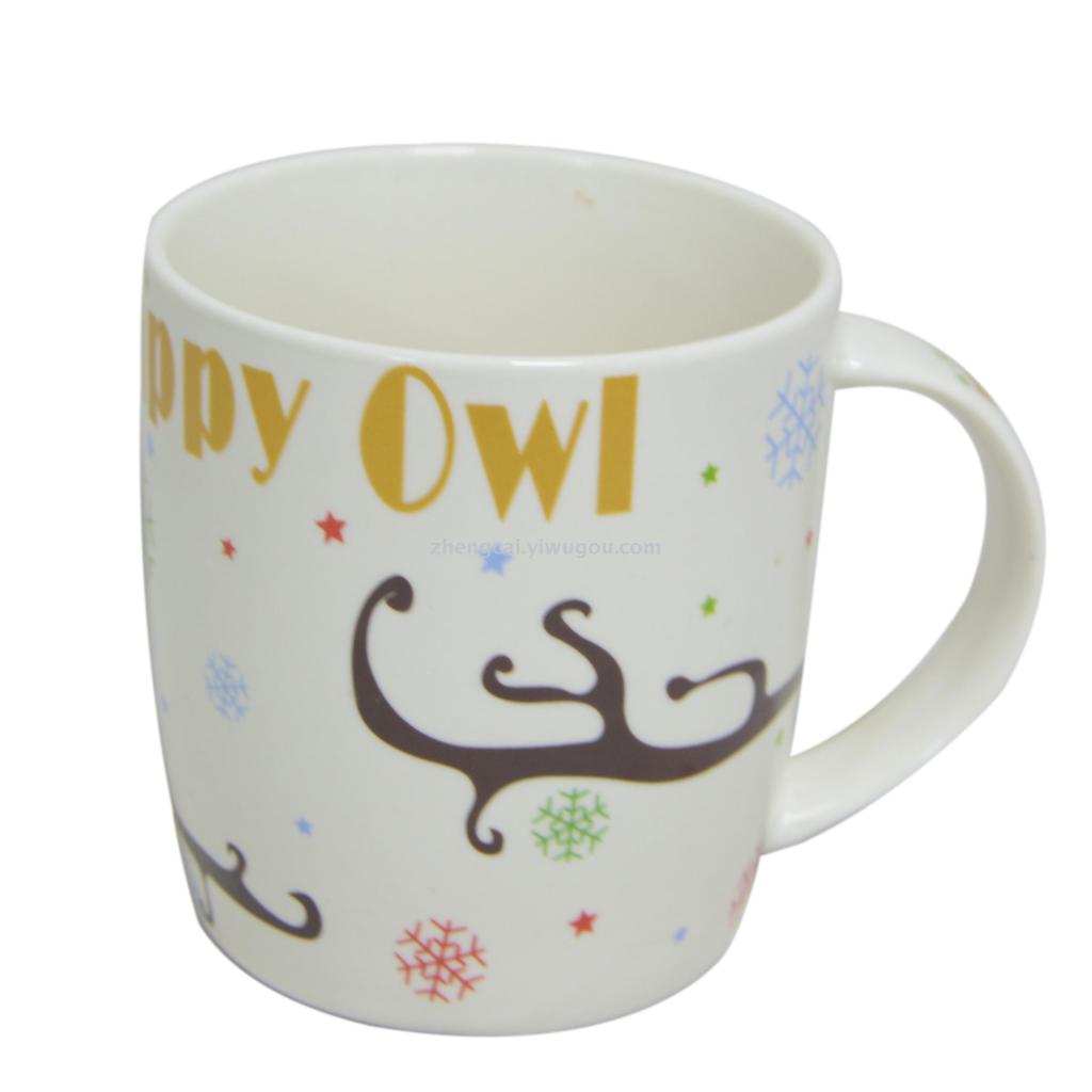 Cartoon owl-patterned beveled water cup, coffee cup, exactly 2049 details Picture