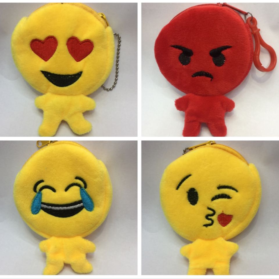 Plush coin purse, emoji wallet, QQ emoji wallet, smiling face coin purse, cartoon embroidery wallet, children's coin bag Specification image