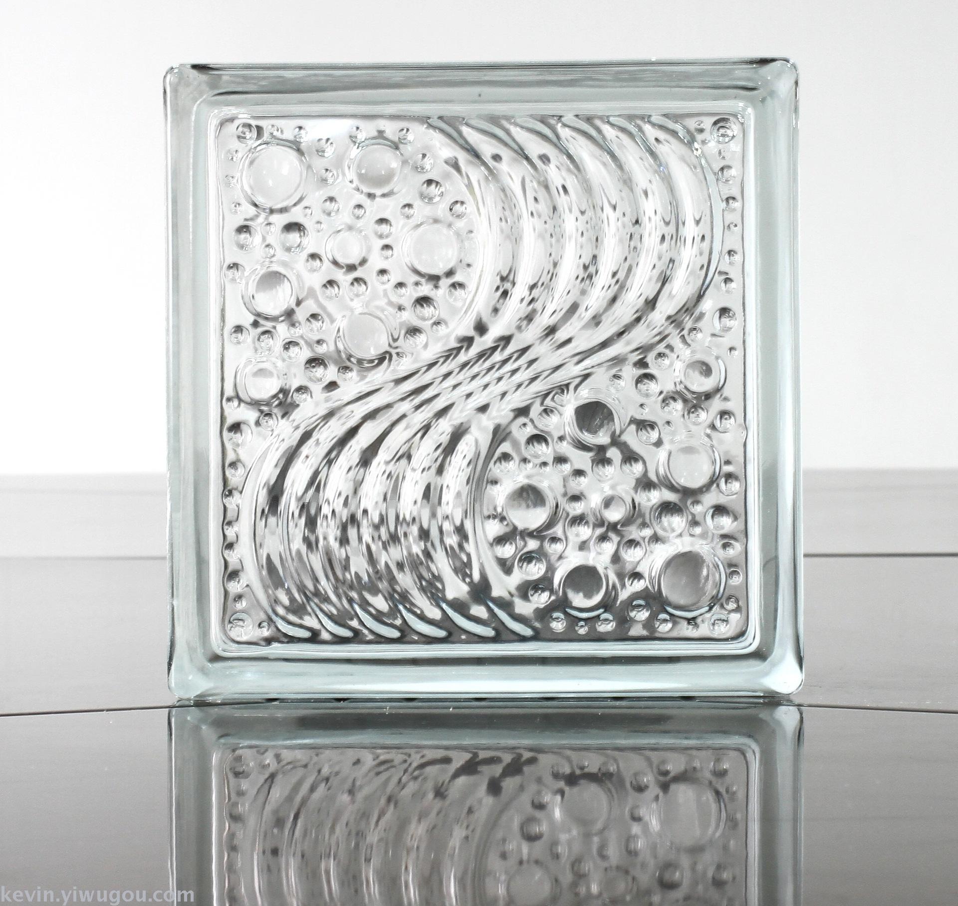 Factory direct sales of transparent glass bricks, 190*190*80 glass bricks with bubble patterns Application Scenario
