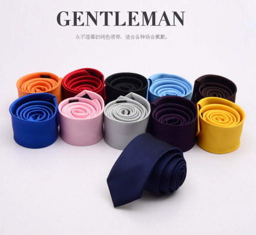 Men's solid color tie, Korean casual 6cm, 8cm formal business tie, wedding groom