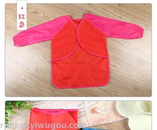 New children's apron art painting clothes kindergarten painting clothes waterproof overalls baby sleeves long sleeves