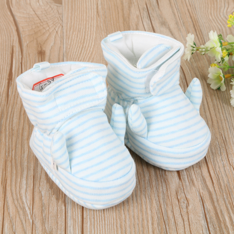 Shiliwa Spring and Autumn Colorful cotton sheep horn three-button non-removable soft-soled baby shoes and infant shoes details Picture