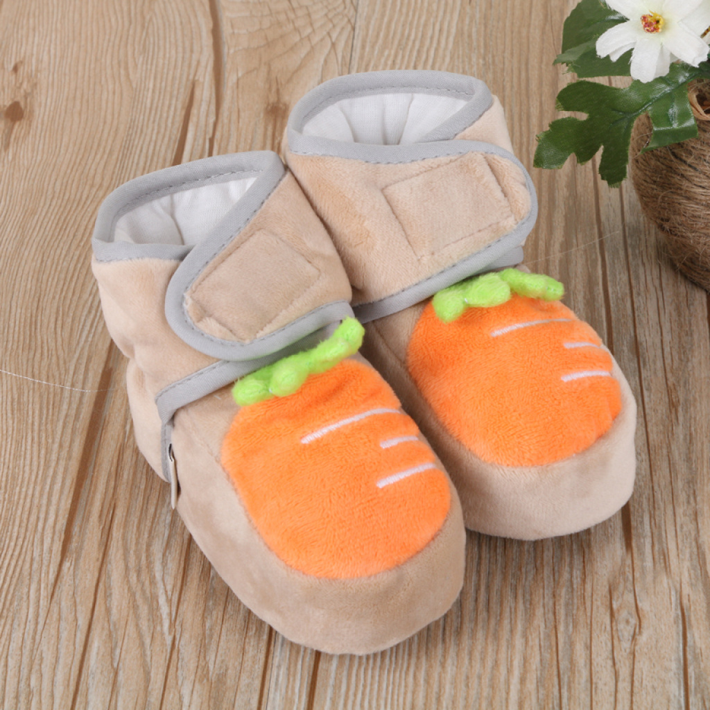 Sheriwa Crystal Velvet three-button fruit non-falling shoes Soft-soled baby shoes Specification image