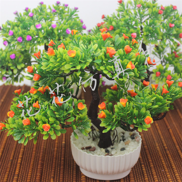 仿真植物小花小盆栽 假花小树草球盆景