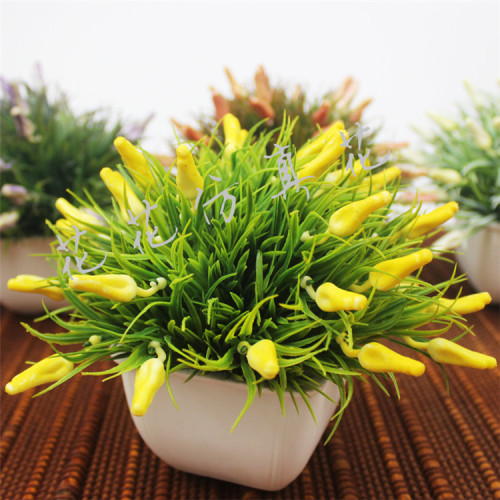 田园绿色仿真草球摆件装饰假花盆栽盆景