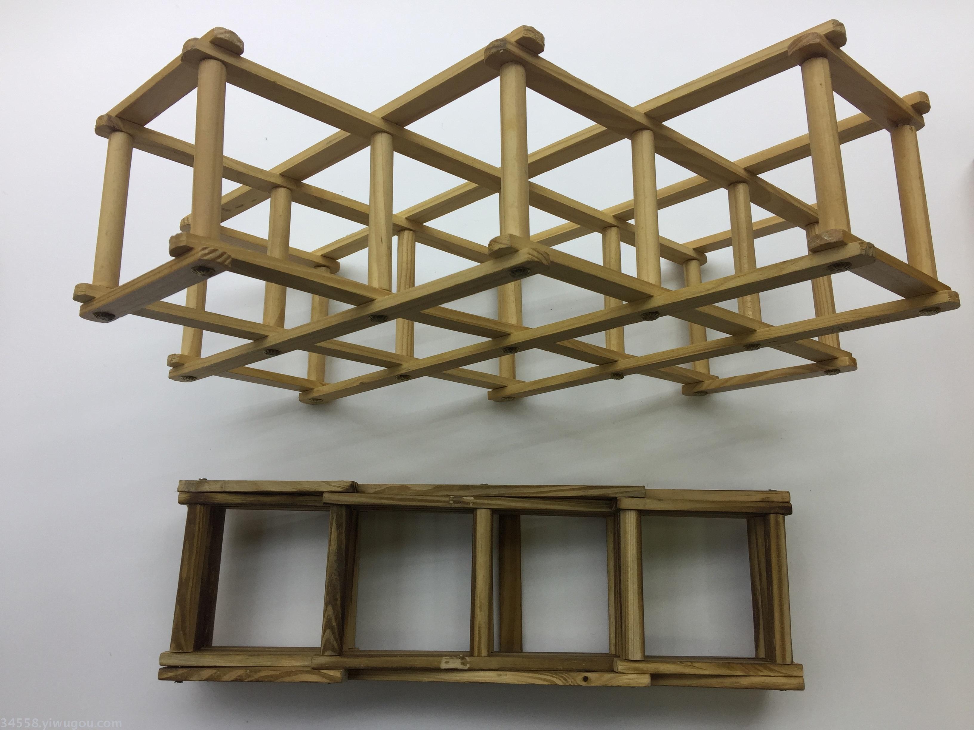 Folding pine wine rack and red wine rack details Picture