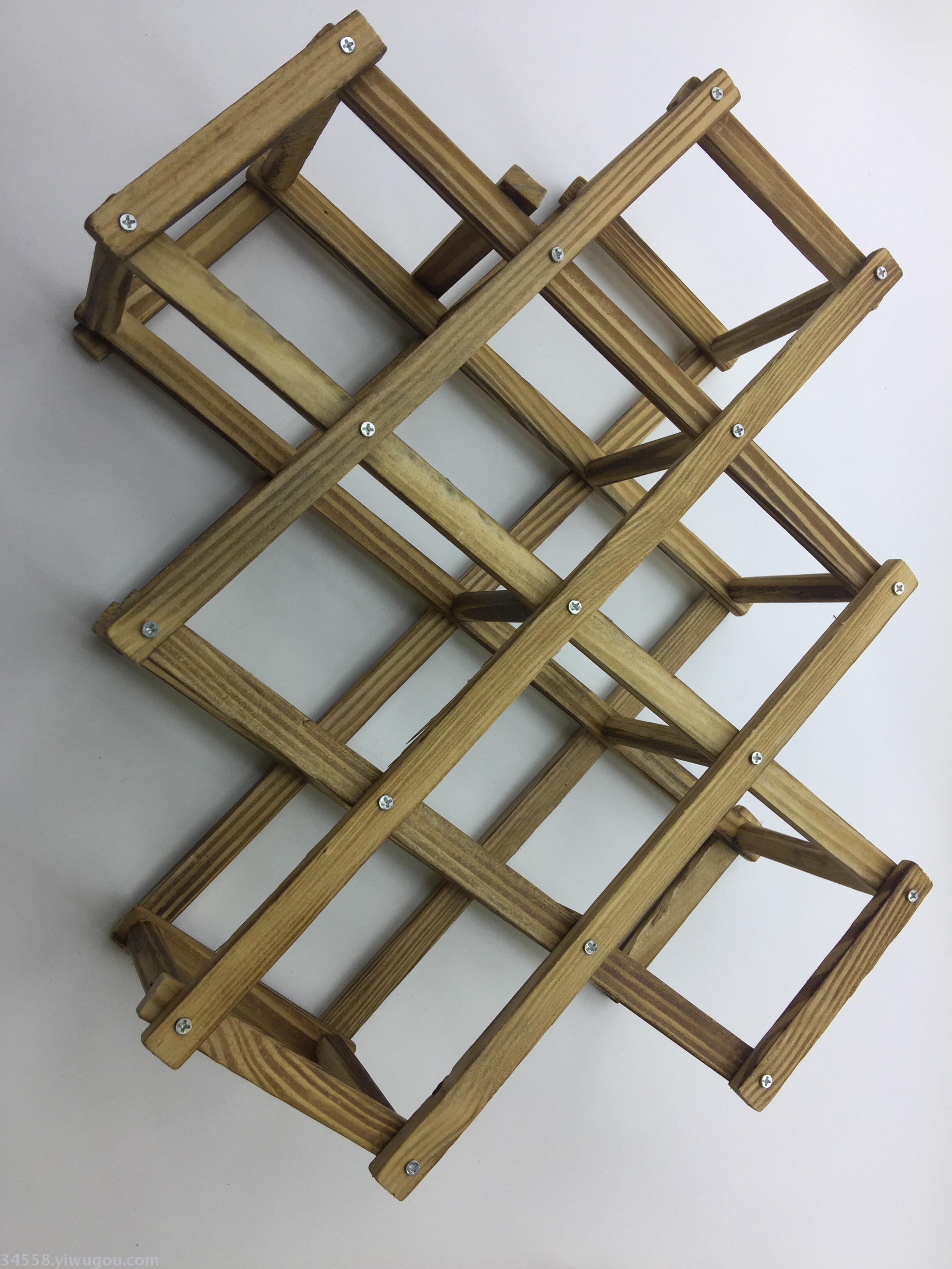 Folding pine wine rack and red wine rack