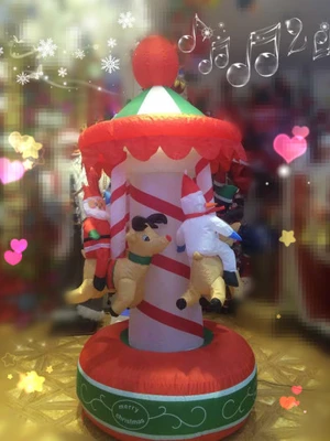 9123 Hot selling 2.1m inflatable carousel Christmas Decorations thumbnail