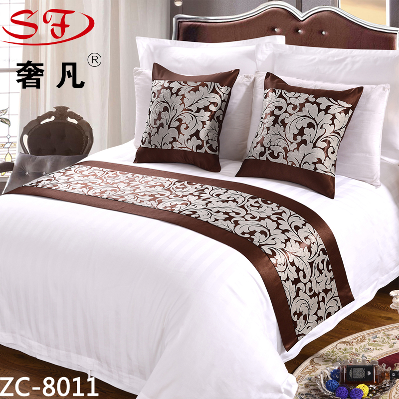 Hotel and guesthouse bedding, high-end bed end towels, bed flags, bed end pads, bed covers details Picture