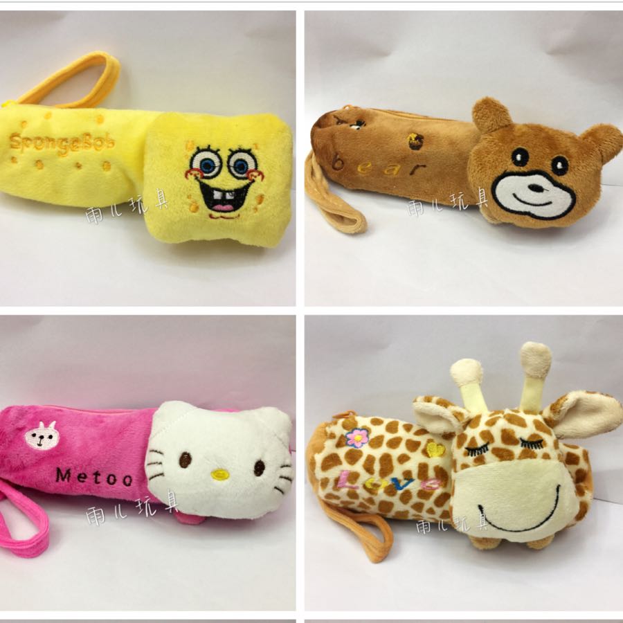 Plush pen case, animal head pen case, export pen case for foreign trade details Picture
