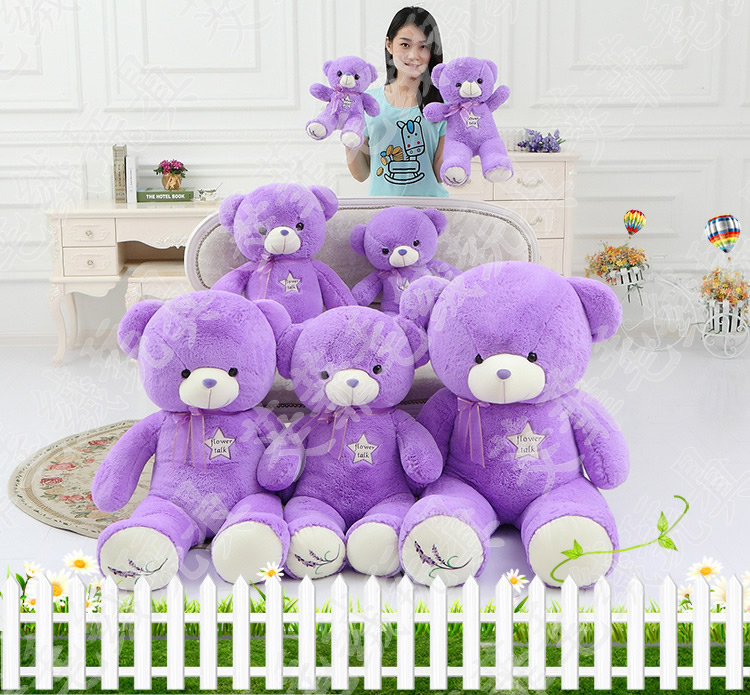 薰衣草小熊泰迪熊大熊公仔毛绒玩具熊抱熊批发定做