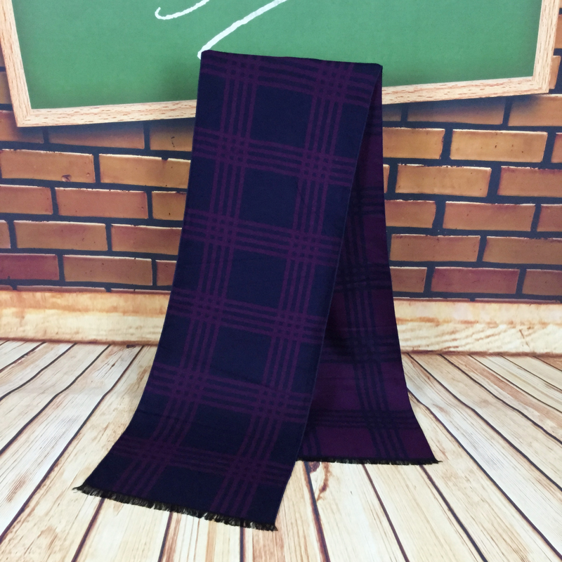Men's two-tone scarf with striped pattern for birthday gift Men's scarf with twill checkered shawl for student men's long matching checkered striped scarf for Amazon Taobao e-commerce details Picture