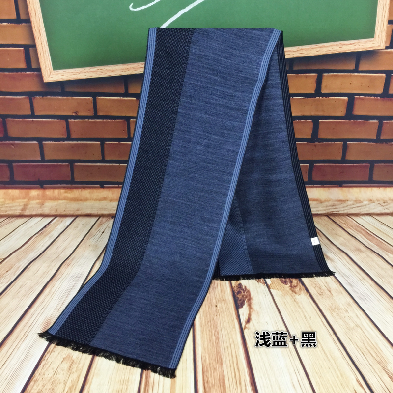 New men's scarf wool blended jacquard plaid scarf men winter warm plaid scarf wholesale