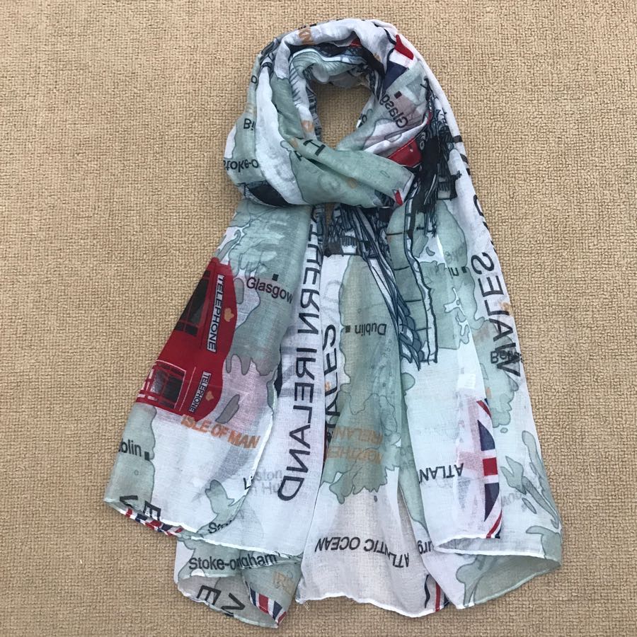 90*180 Bali yarn British-style polyester scarf factory direct sales, exclusively for foreign trade details Picture