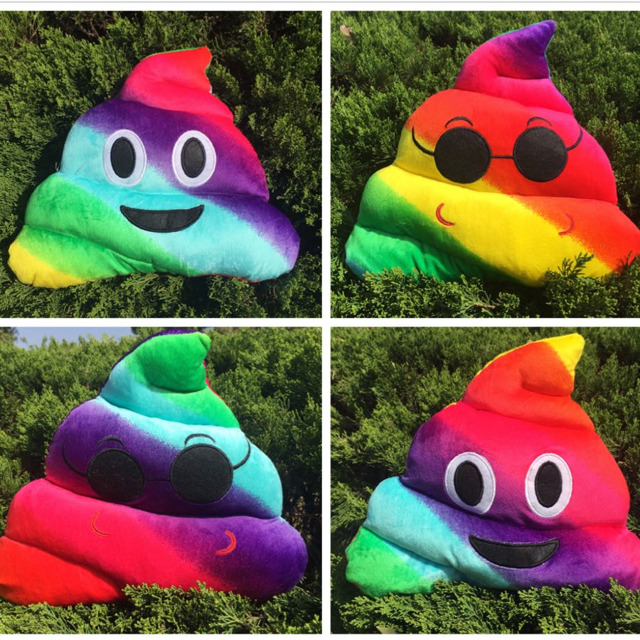 Plush pillow, poop pillow, colorful poop details Picture