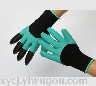 The popular Garden flower planting gloves for digging soil and planting labor protection with impregnated glue in foreign trade details Picture