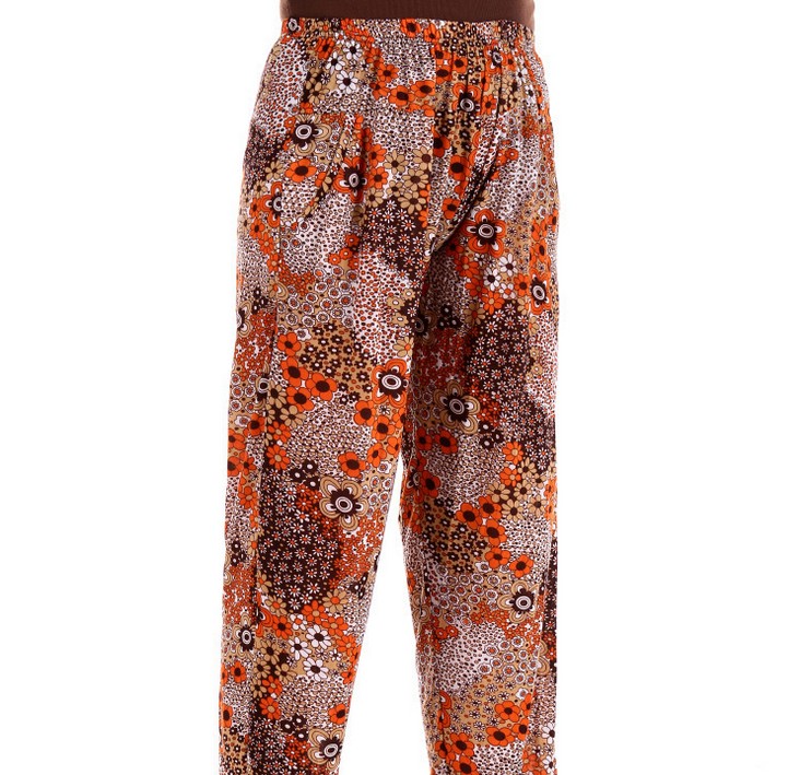 Middle-aged and elderly women's pants, Ice Silk Mom casual pants, Harun lantern pants, nine-inch pants, street stall goods details Picture