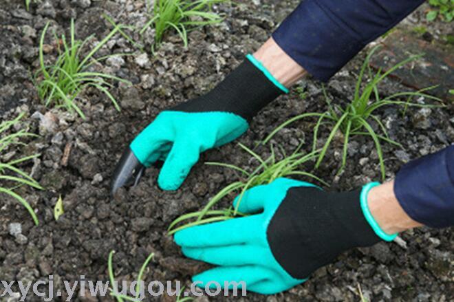 The popular Garden flower planting gloves for digging soil and planting labor protection with impregnated glue in foreign trade