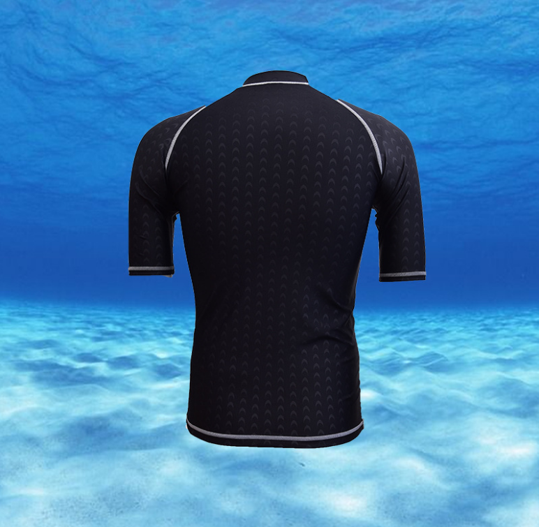 Waterproof quick-drying faux shark skin half-sleeved sun-protective clothing, diving swimsuits, windbreakers, men's short-sleeved surfing shirts details Picture