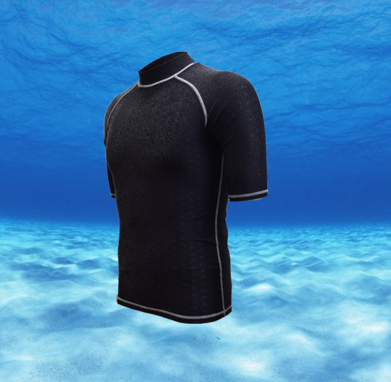 Waterproof quick-drying faux shark skin half-sleeved sun-protective clothing, diving swimsuits, windbreakers, men's short-sleeved surfing shirts
