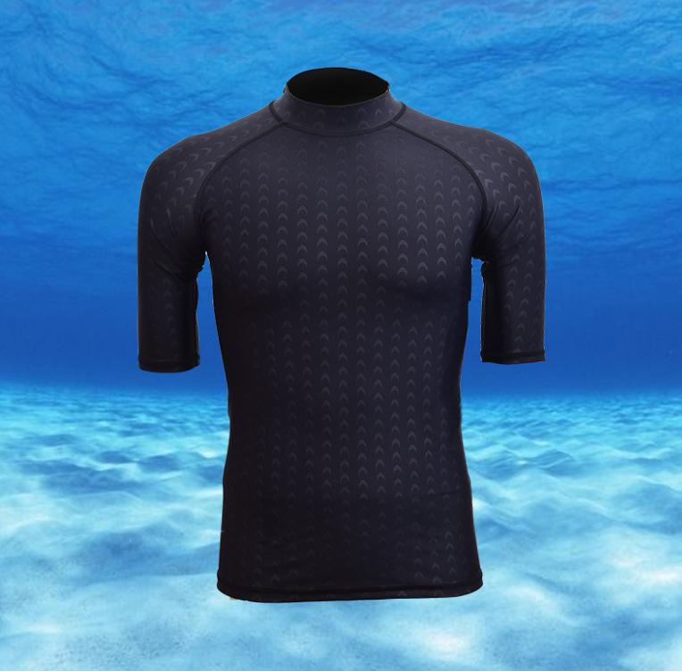 Waterproof quick-drying faux shark skin half-sleeved sun-protective clothing, diving swimsuits, windbreakers, men's short-sleeved surfing shirts Specification image