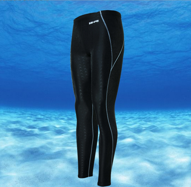 Waterproof quick dry imitation shark skin race men's swimming trunks nine - cent diving surf suit