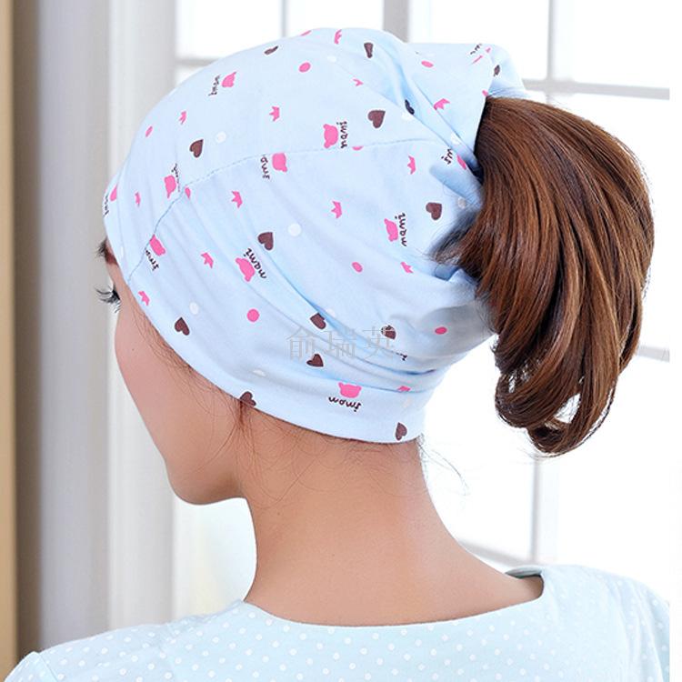 Spring and summer postpartum confinement hats, new mothers' headscarves, velvet products, thin and warm